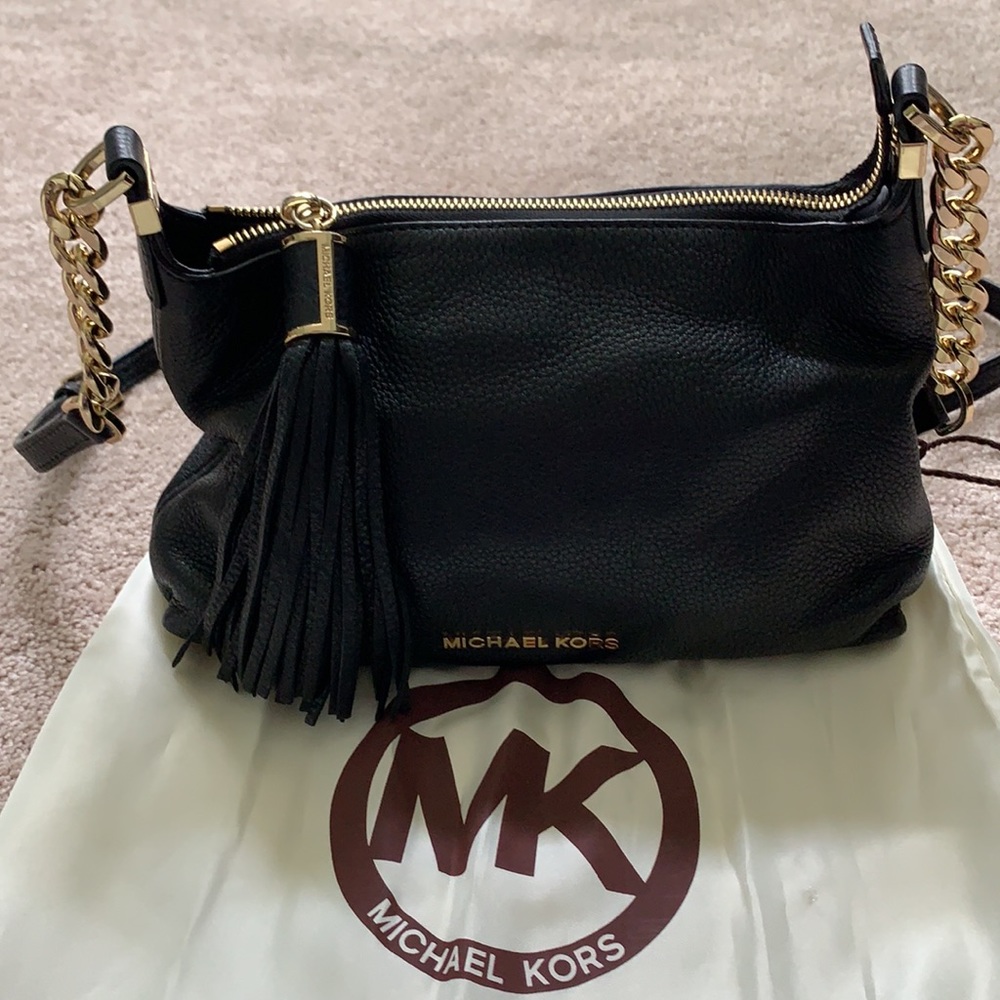 MICHAEL Michael Kors Black Crossbody Bag with Gold Accents